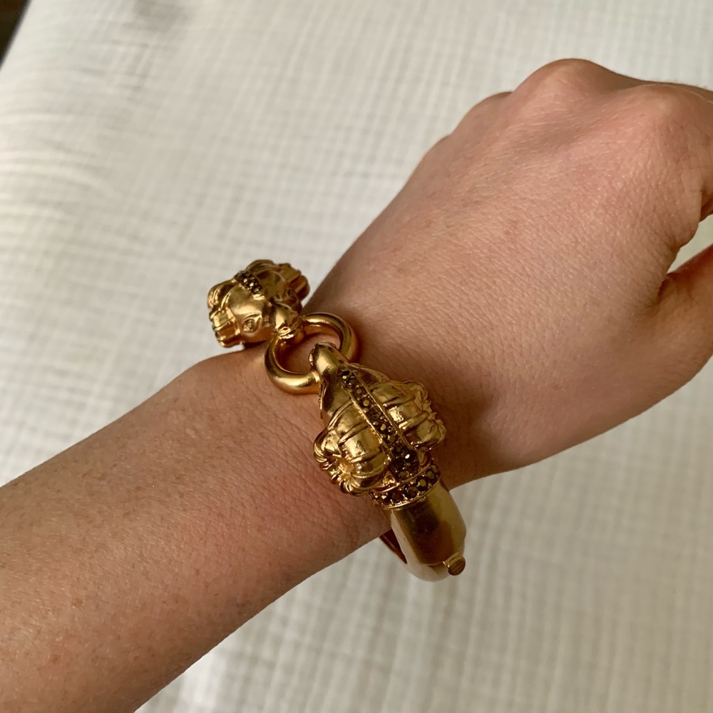 J.Crew gold ram’s head bracelet